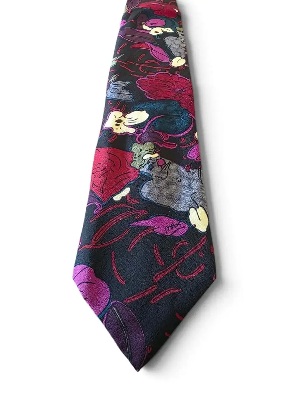 Peter Max NEOMAX Belle Silk Tie Abstract Floral Art Necktie Made USA